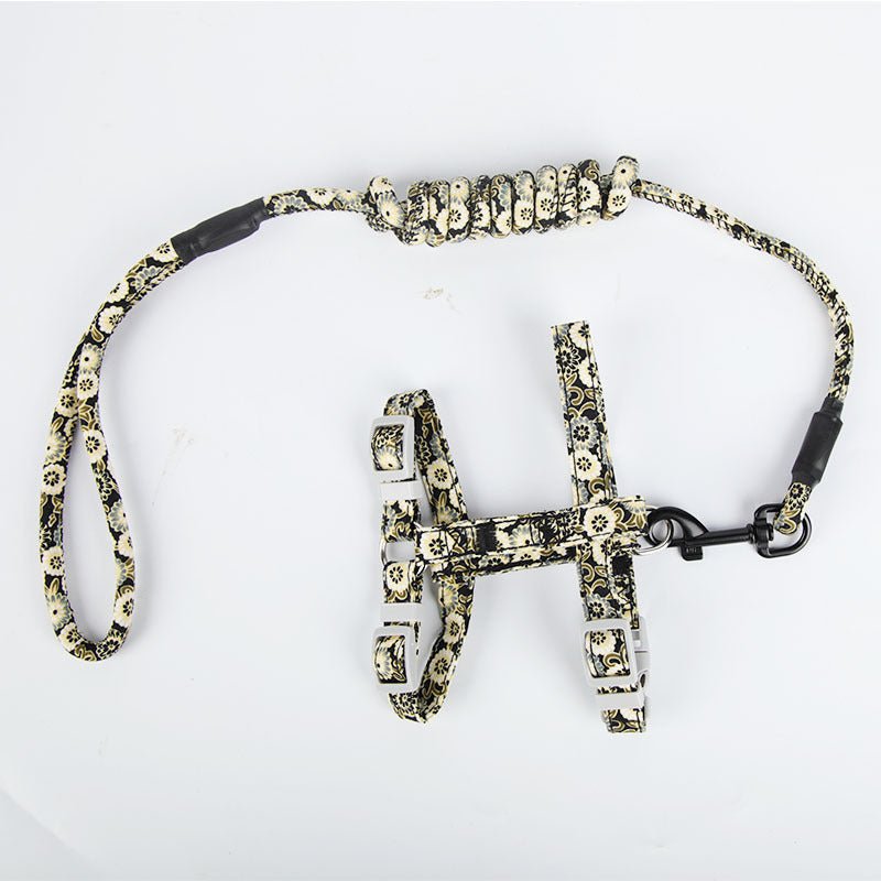 Cotton Cat Harness & Leash Set - Floral Patterns for Safe Outdoor Adventures-1