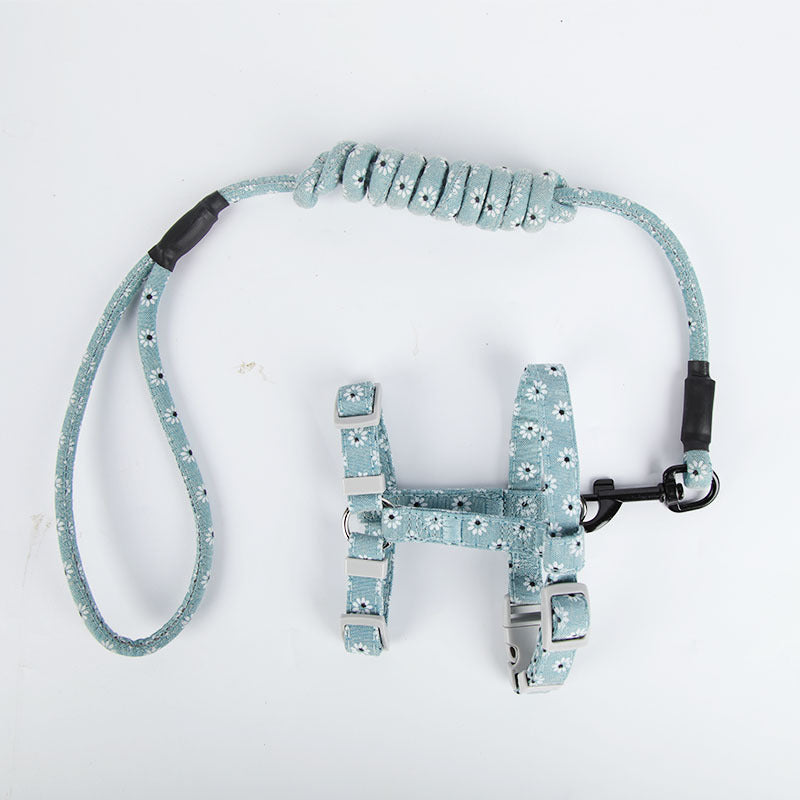 Cotton Cat Harness & Leash Set - Floral Patterns for Safe Outdoor Adventures-2