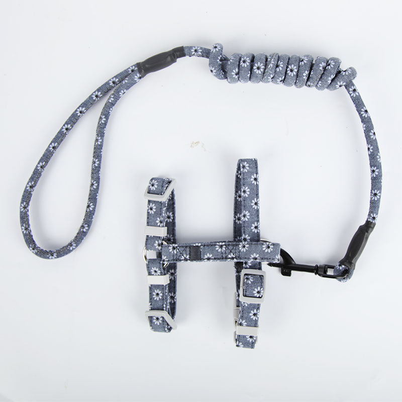 Cotton Cat Harness & Leash Set - Floral Patterns for Safe Outdoor Adventures-3