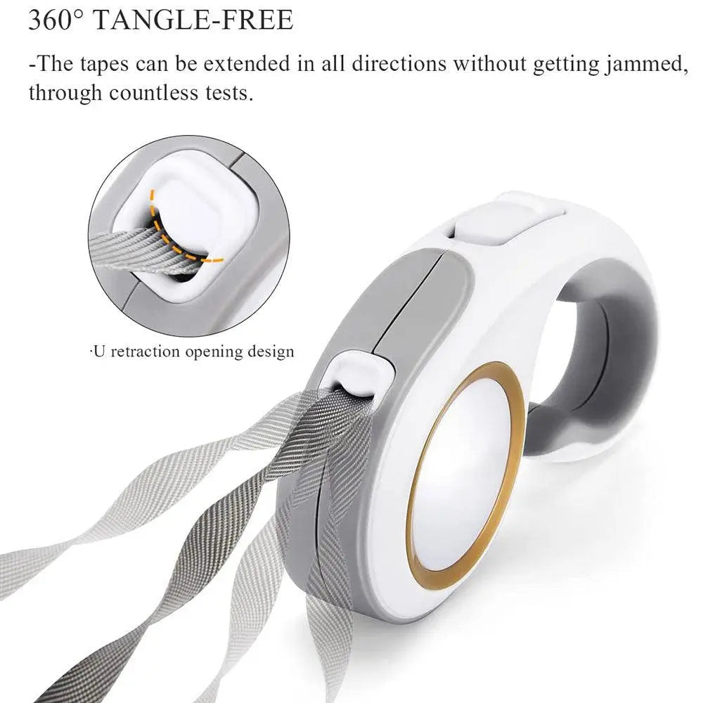 Premium Retractable Dog Leash - 3m & 5m Options with Anti-Tangle Design-4