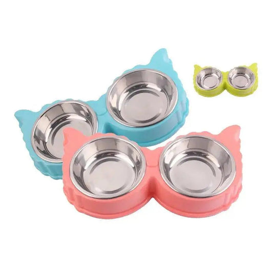 Dual Pet Bowl Station - Non-Slip Food & Water Bowls-0